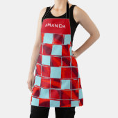 Tablier Nom du Motif personnalisé rouge bleu (Insitu)