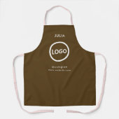 Tablier Nom du personnel Brown de l'employé du logo de l'e (Recto)