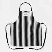 Tablier Nom du script de bande noire professionnel Monogra (Recto)