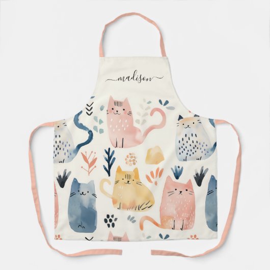 tablier nom du script du motif chat mignon (Recto)