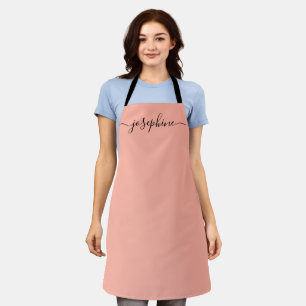 Tablier Nom du script élégant tendance Fuzzy Peach