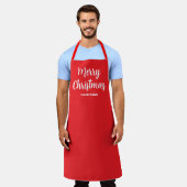 Tablier Nom élégant moderne Modèle Grand Joyeux Noël (Porté)