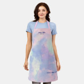 Tablier nom en rose aquarelle (Porté)