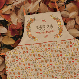 Tablier Nom Famille Thanksgiving Fall Leçons