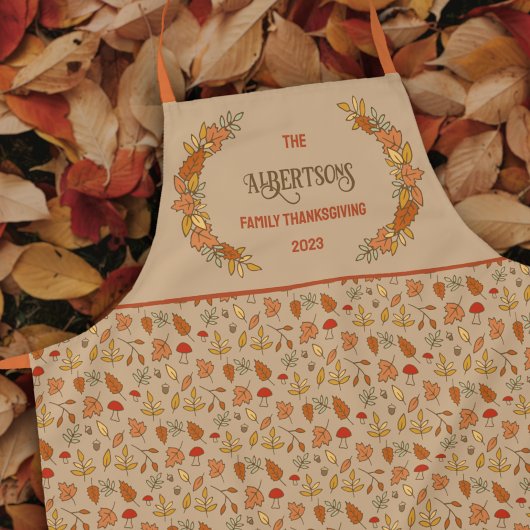 Tablier Nom Famille Thanksgiving Fall Leçons