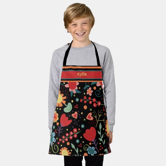 Tablier Nom floral mignon de l'enfant Cuisine (Porté)