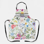 Tablier Nom floral mou moderne personnalisable (Recto)