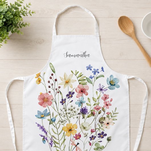 Tablier Nom floral rose