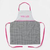 Tablier Nom, Hot Rose & Black White Buffalo Check Apron (Recto)