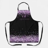 Tablier Nom initial du monogramme de parties scintillant v (Recto)