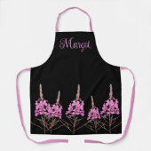 Tablier Nom Margot personnalisable joli rétro à fleurs ros (Recto)