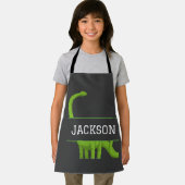 Tablier Nom mignon Dinosaure Personnalisé Enfants Noir (Insitu)