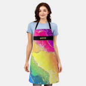 Tablier Nom moderne coloré personnalisable (Porté)