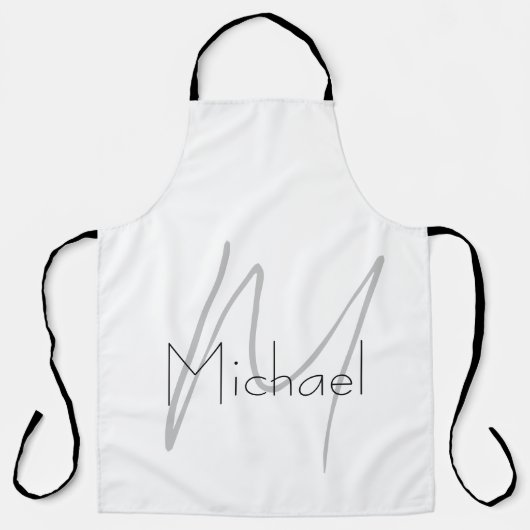 Tablier Nom moderne minimaliste monogramme (Recto)