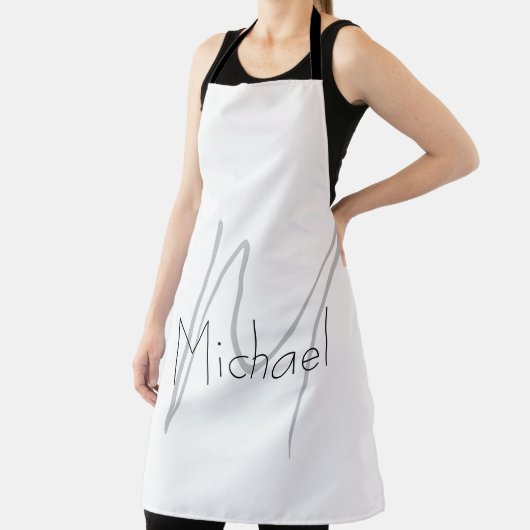 Tablier Nom moderne minimaliste monogramme (Insitu)
