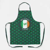 Tablier Nom moderne Monogram Irish Flag Shamrock (Recto)