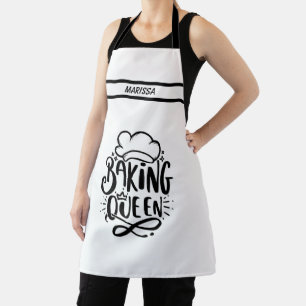 Tablier Nom moderne personnalisable Reine de cuisson