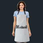 Tablier Nom monogramme moderne minimaliste noir gris<br><div class="desc">Monogramme moderne minimaliste nom noir gris. Nom personnalisé personnalisable en noir sur une couleur grise.</div>