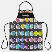 Tablier Nom monographique motif de l'artiste aquarelle mod (Recto)