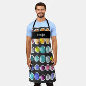 Tablier Nom monographique motif de l'artiste aquarelle mod (Porté)