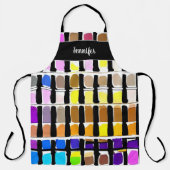 Tablier Nom monographique motif de l'artiste aquarelle mod (Recto)