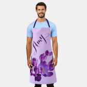 Tablier Nom personnalisable Amy joli crocus violet floral (Porté)