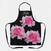 Tablier Nom personnalisable Kate joli rose rose floral fun (Recto)