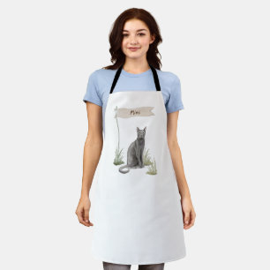 Tablier Nom personnalisé Animal de chat russe bleu