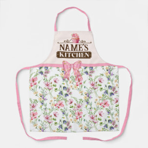 Tablier Nom personnalisé, Aquarelle Cuisson Cupcake