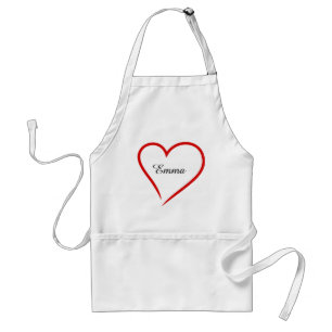 Tablier Nom personnalisé avec cœur – Cadeau parfait pour c