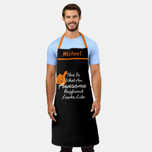 Tablier Nom personnalisé Awesome Boami BF Black Chef Bake