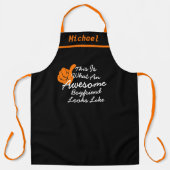 Tablier Nom personnalisé Awesome Boami BF Black Chef Baker (Recto)