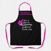 Tablier Nom personnalisé Awesome Girfriend GF Black Chef B (Recto)