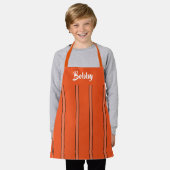 Tablier Nom personnalisé bandes orange (Porté)