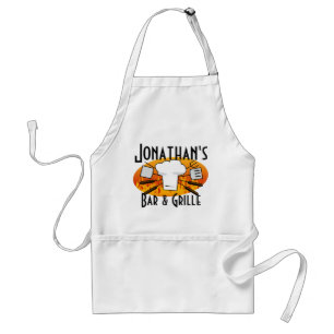 Tablier Nom personnalisé Barre & Grill BBQ Apron