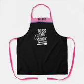 Tablier Nom personnalisé BBQ Baker's Kiss the Chef Funny (Recto)