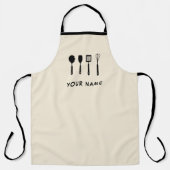 Tablier Nom personnalisé beige (Recto)