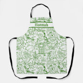 Tablier Nom personnalisé Biologie Doodle Thème Apron (Recto)