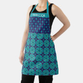 Tablier Nom personnalisé Blue Retro Star Hanoukka Holiday (Insitu)