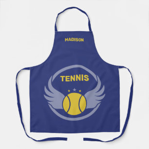 Tablier Nom personnalisé Boule de tennis avec ailes