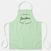 Tablier Nom personnalisé Chef établi année Monnaie verte (Recto)