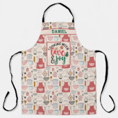 Tablier Nom personnalisé Cuisine de Noël Citations de cuis (Recto)