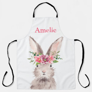 Tablier Nom personnalisé Cute Easter Bunny chasse aux oeuf