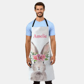 Tablier Nom personnalisé Cute Easter Bunny chasse aux oeuf (Porté)