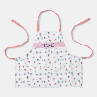 Tablier Nom personnalisé - Cute Ice Cream Motif Kids