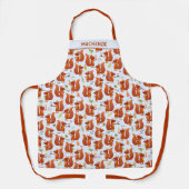 Tablier Nom personnalisé de l'écureuil amusant (Recto)