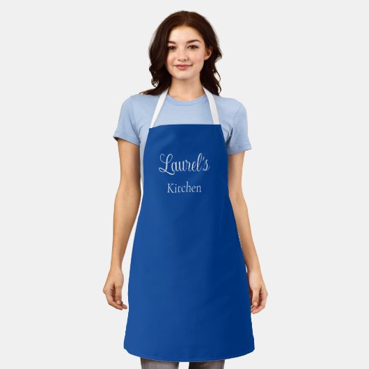 Tablier Nom personnalisé Deep Blue Apron (Porté)