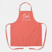 Tablier Nom personnalisé du chef Corail moderne (Recto)