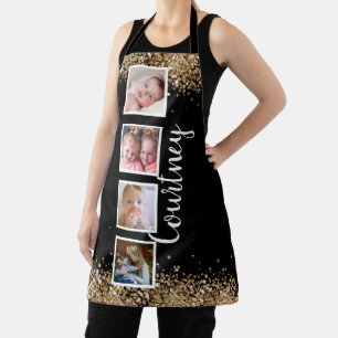 Tablier Nom personnalisé du monogramme de parties scintil