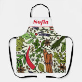 Tablier Nom personnalisé du motif Spices (Recto)